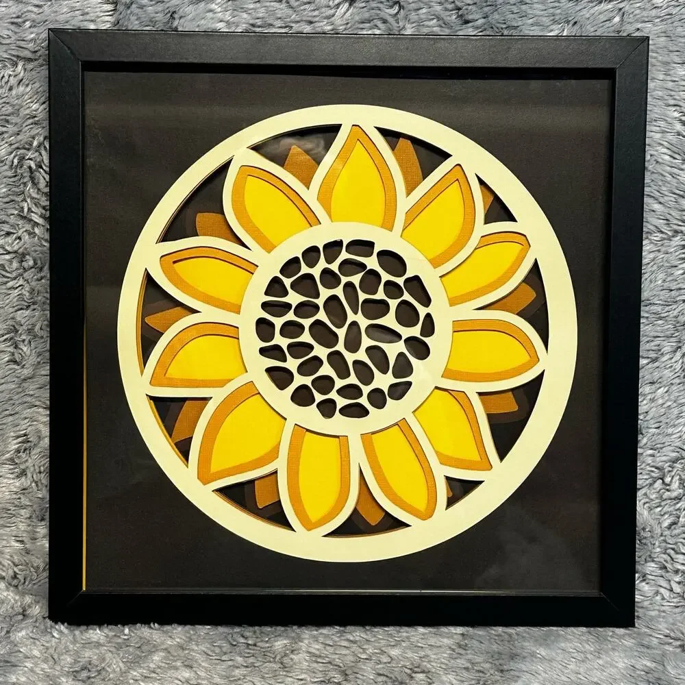 Windy Davis Creations Sunflower 3D Framed Art Shadow Box 13x13 Floral